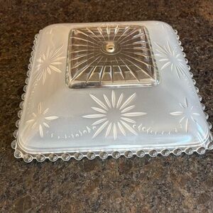 Vintage Glass Ceiling Light Shade Cover Candlewick Atomic Sunburst